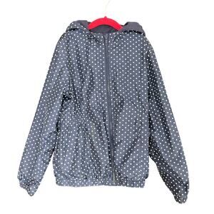 Gap Kids Size 8 Medium Jacket Navy White Polka Dots Hood